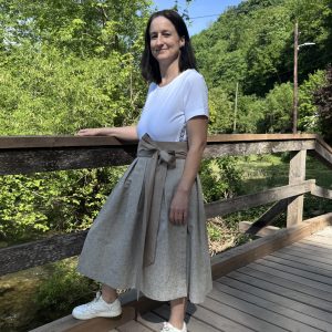 Wickelrock aus Baumwolle – taupe